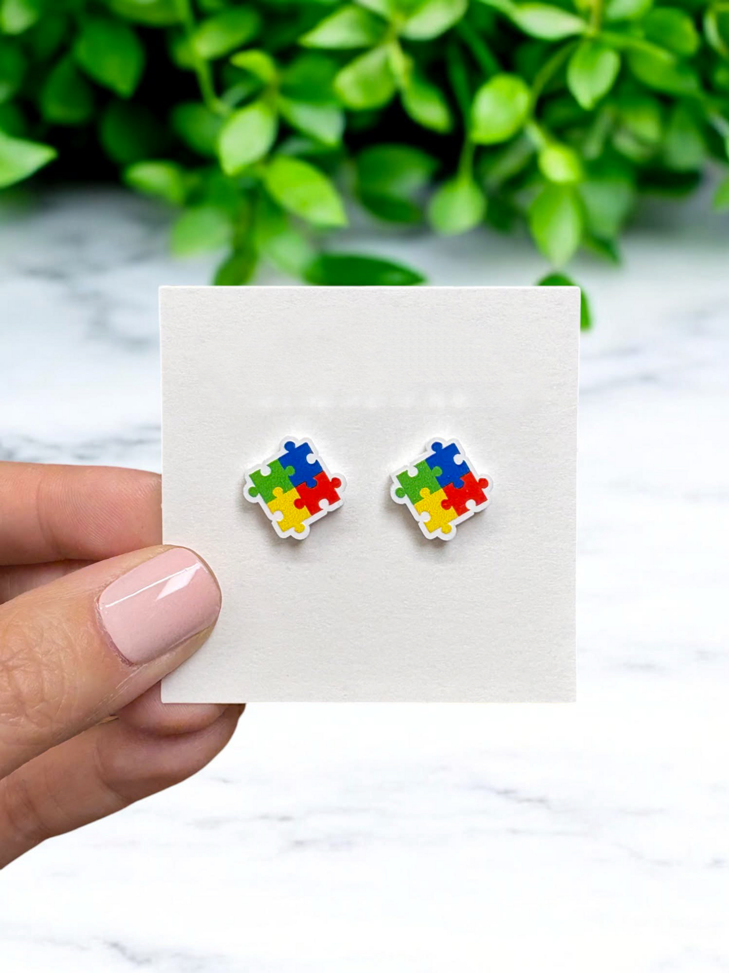 Puzzle Piece Austim Studs #2
