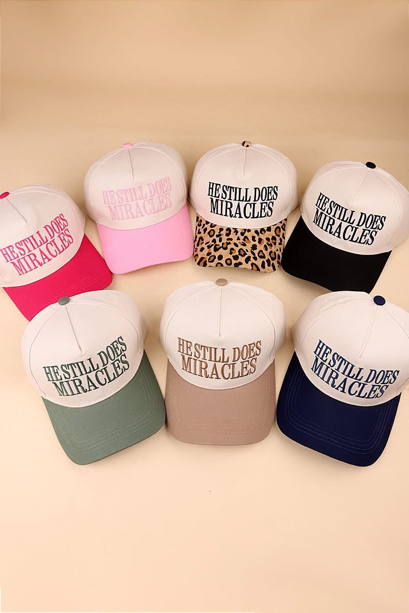 Colorful Brim Embroidered Hats