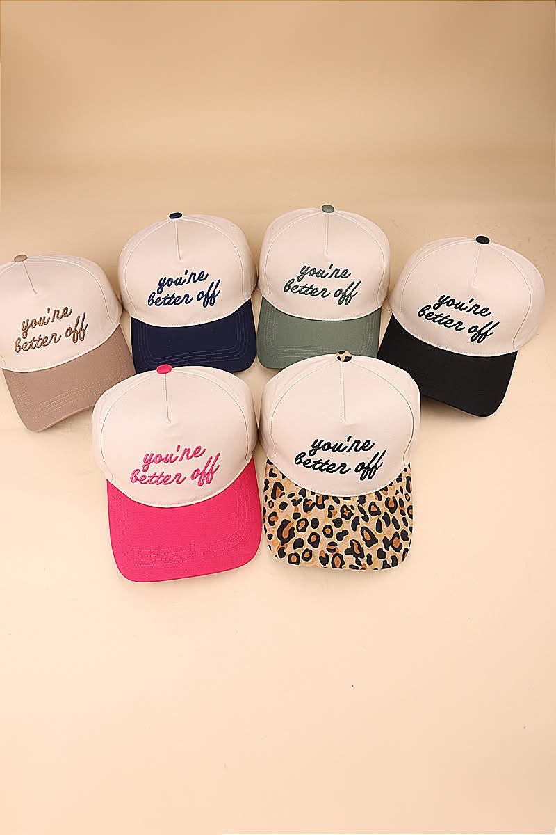 Colorful Brim Embroidered Hats
