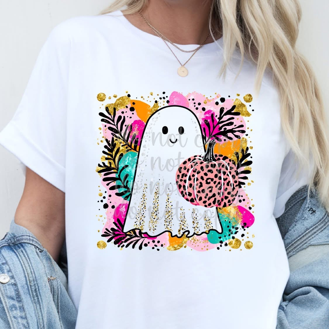 Ghost with Cheetah Pumpkin (PJ)