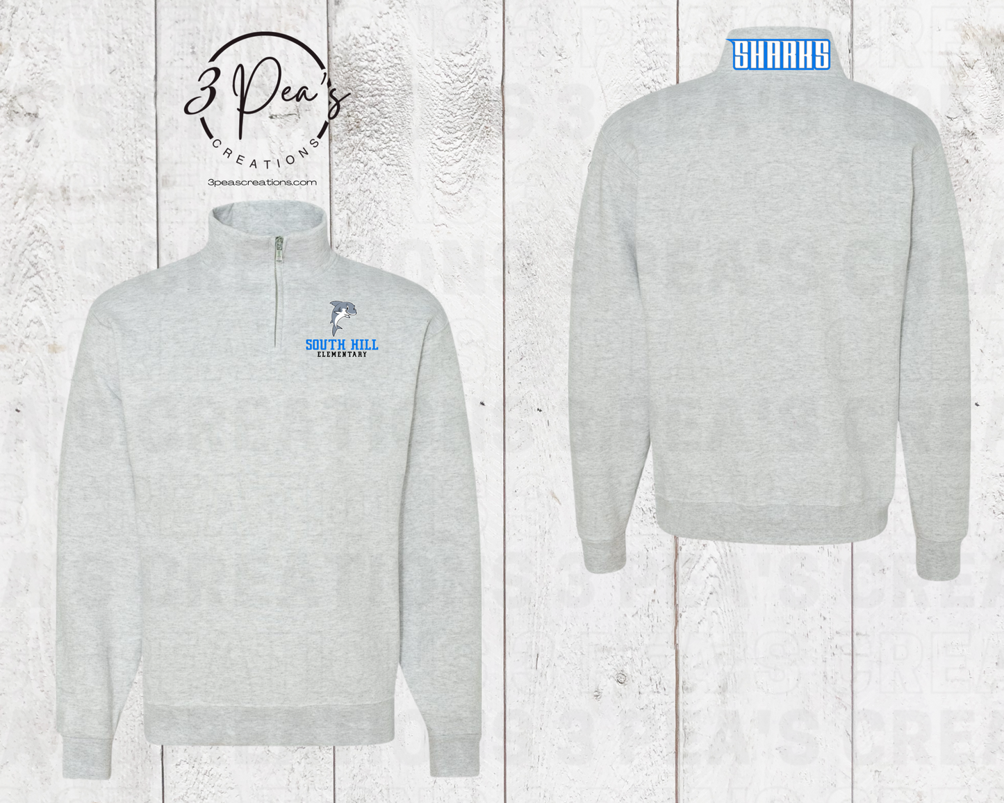 SH Sharks Embroidered 1/4 Zip Sweatshirt