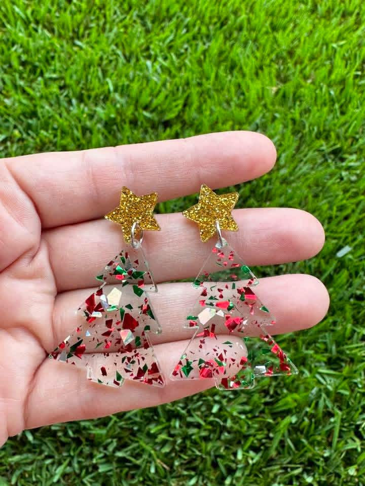 Clear Confetti Tree Dangle