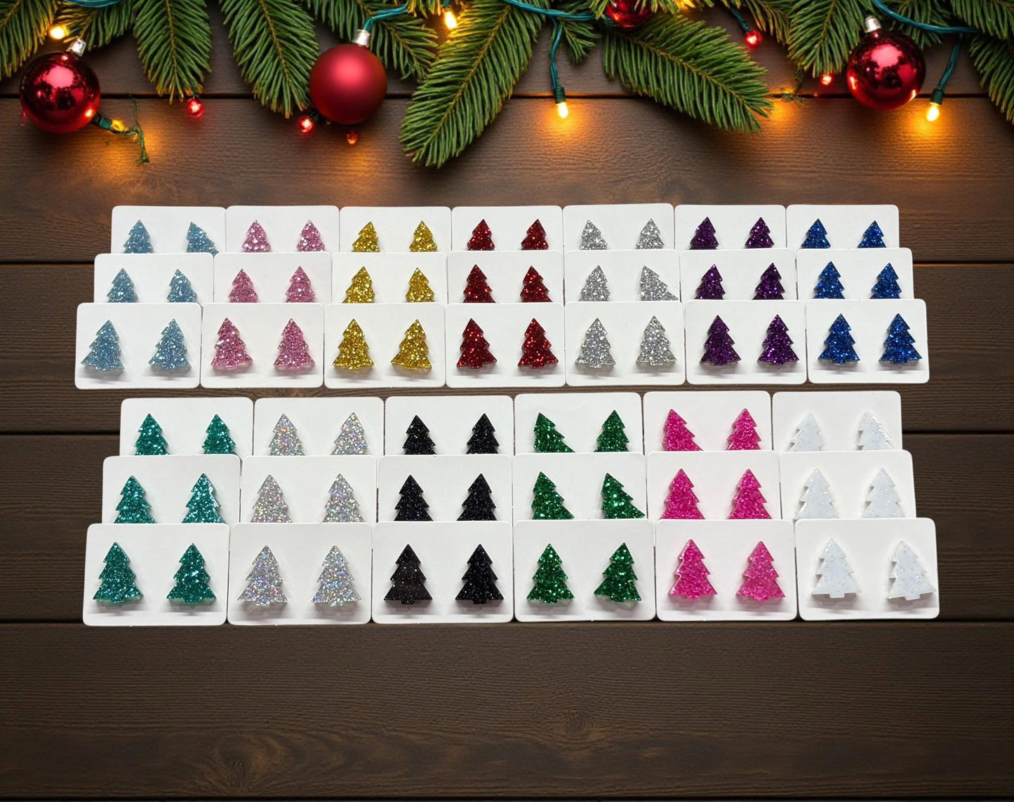 Tree Glitter Studs