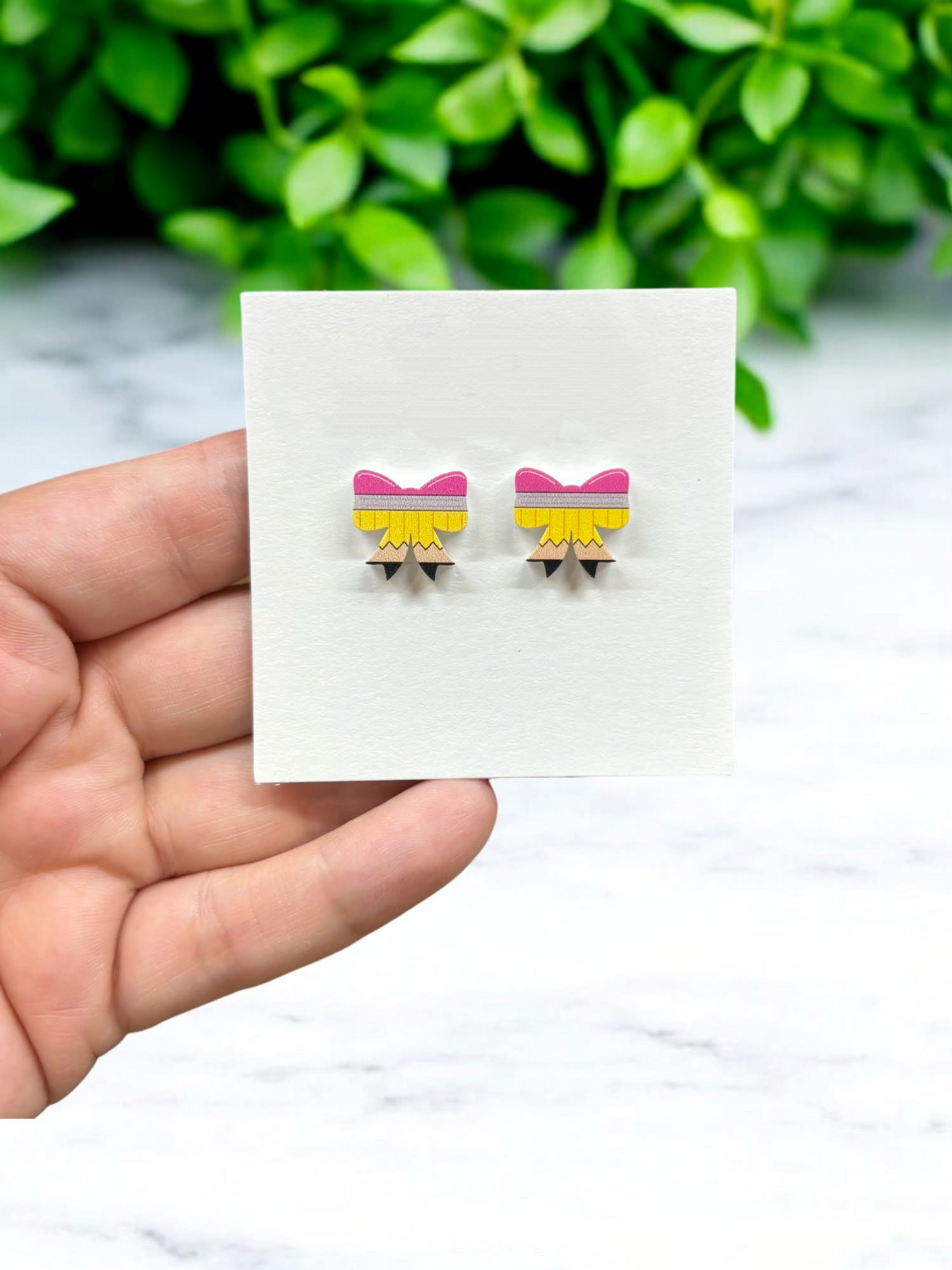 Pencil Bow Studs