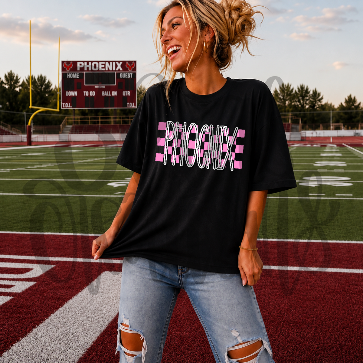 Pink Phoenix Checkered