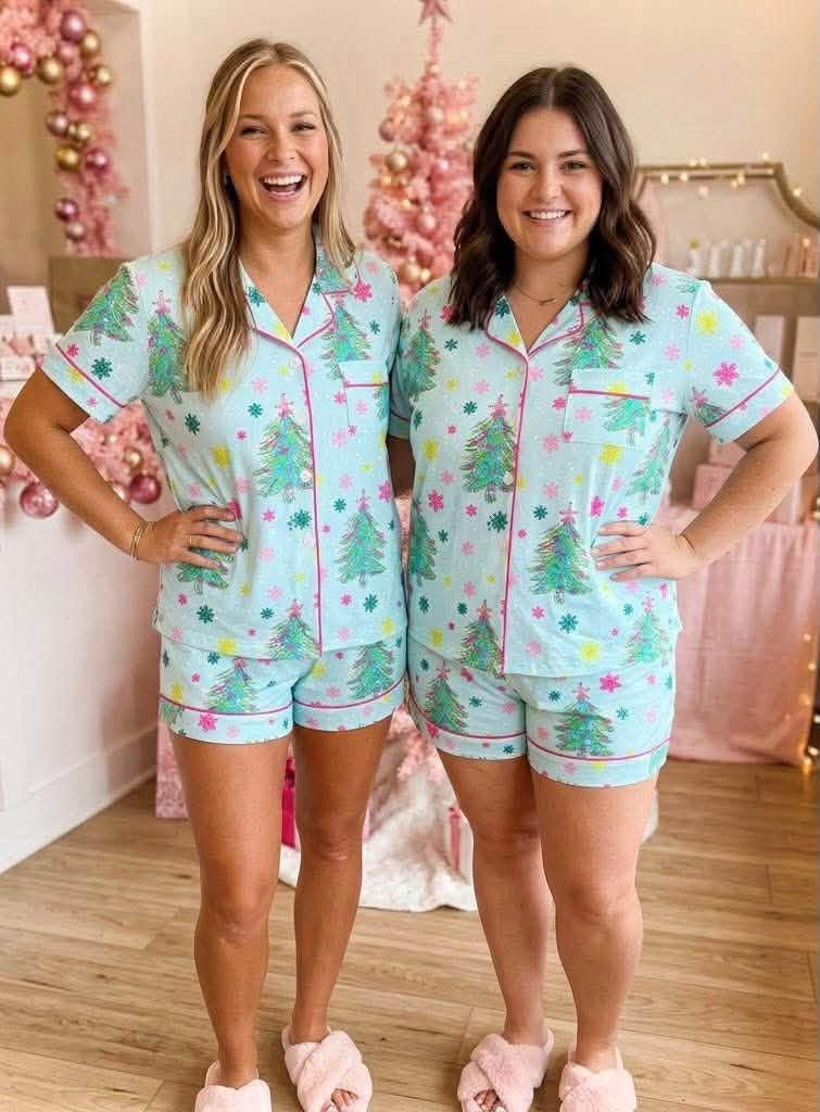 Christmas Tree PJ’s Short Set