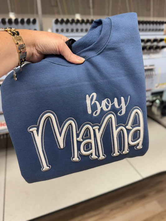 Puff Boy/Girl Mama Embroidery Sweatshirt