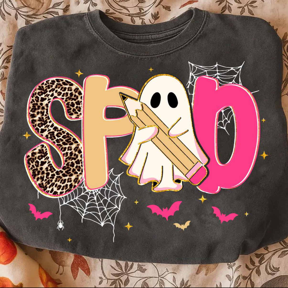 SPED Leopard Pink/Gold Font Spiderweb (E)