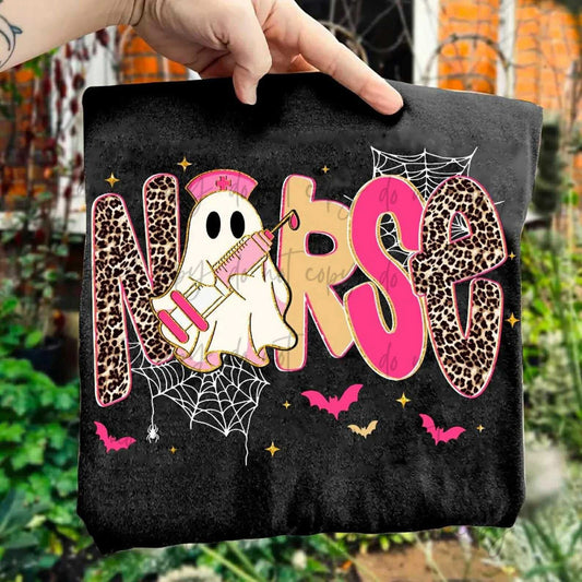 Nurse Leopard Pink/Gold Font Spiderweb (SS)