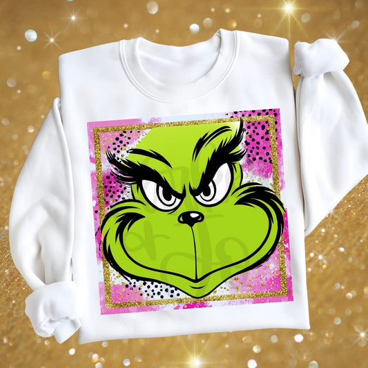 Glitter Frame Pink Grinch