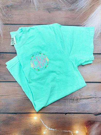 Easter Circle Embroidery Monogram