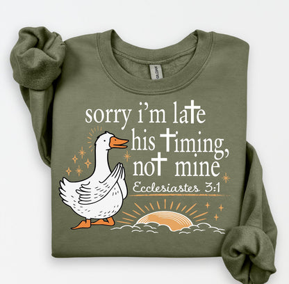 Sorry I am Late His Timing Not Mine