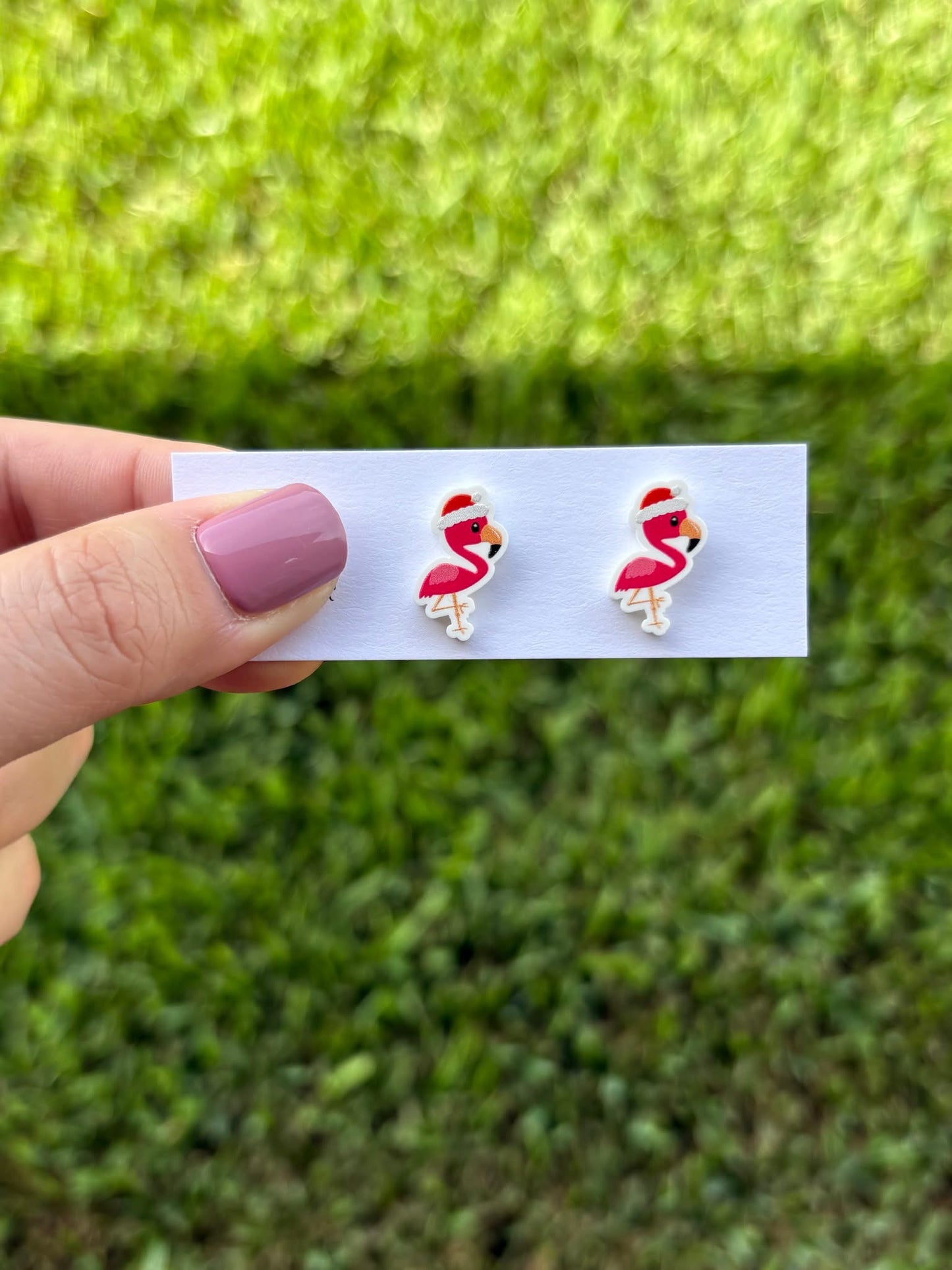 Christmas Flamingo Stud