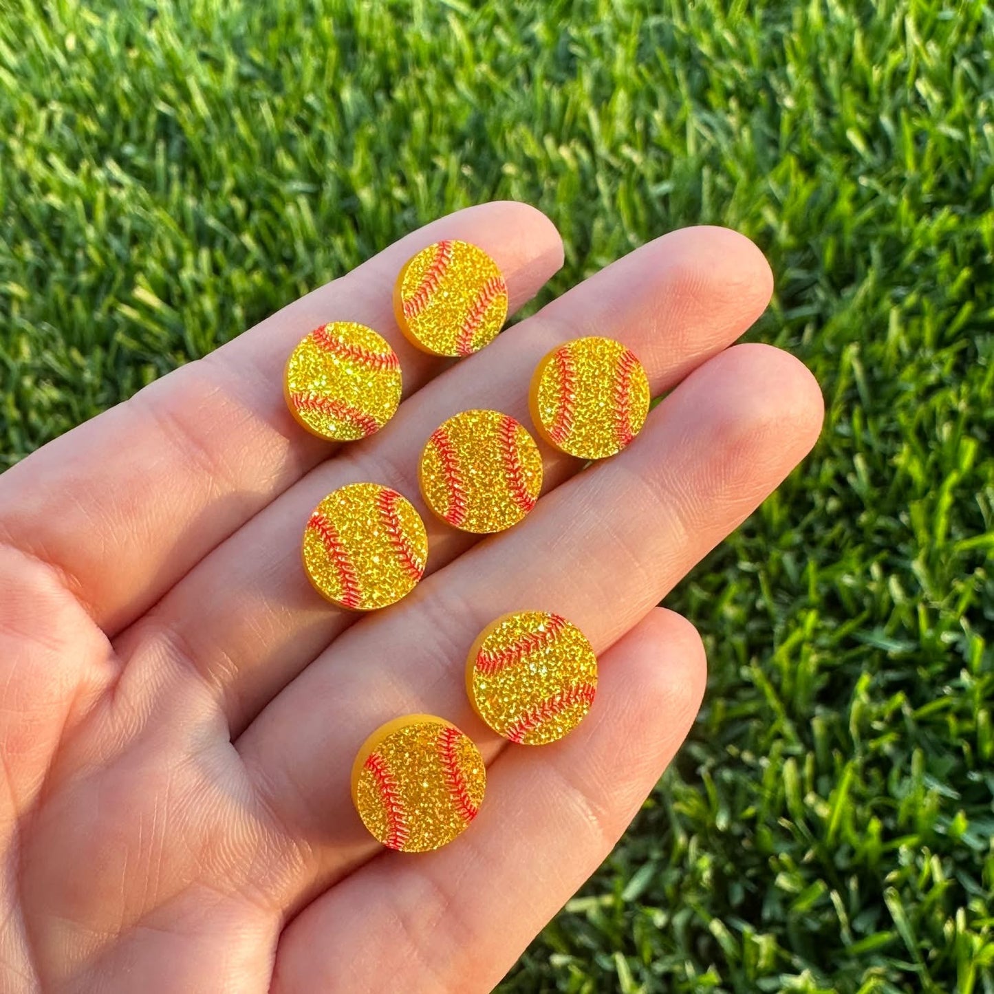 Glitter Softball Studs