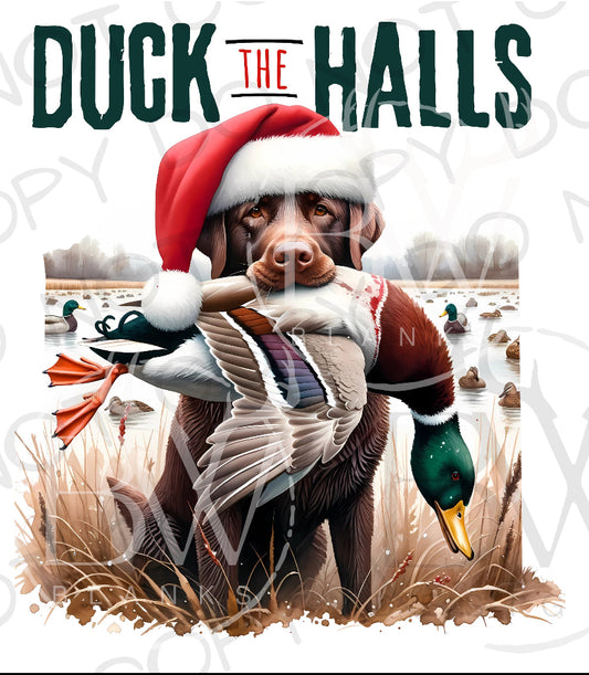 Youth Duck The Halls-Chocolate Lab (E)