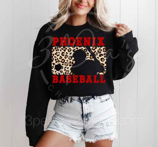Phoenix Baseball Leopard Silhouette