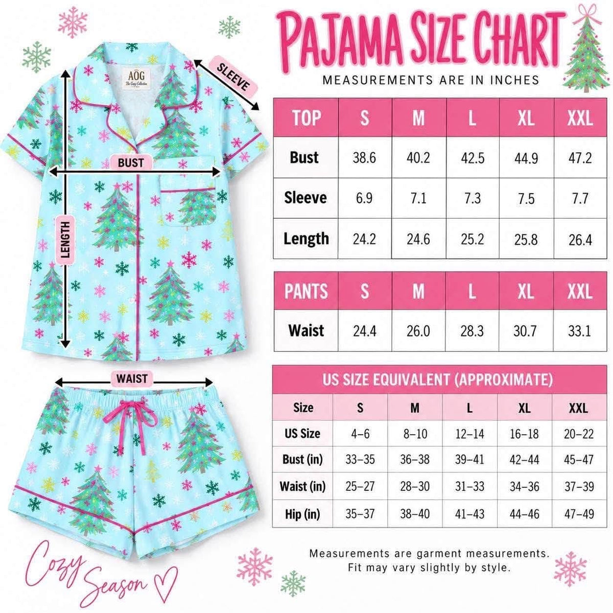 Christmas Tree PJ’s Short Set