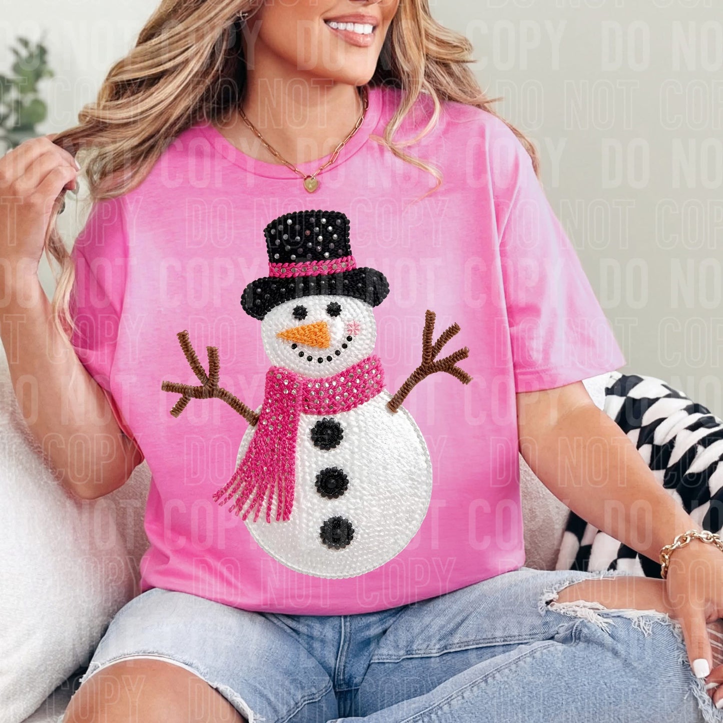 Faux Embroidery Snowman