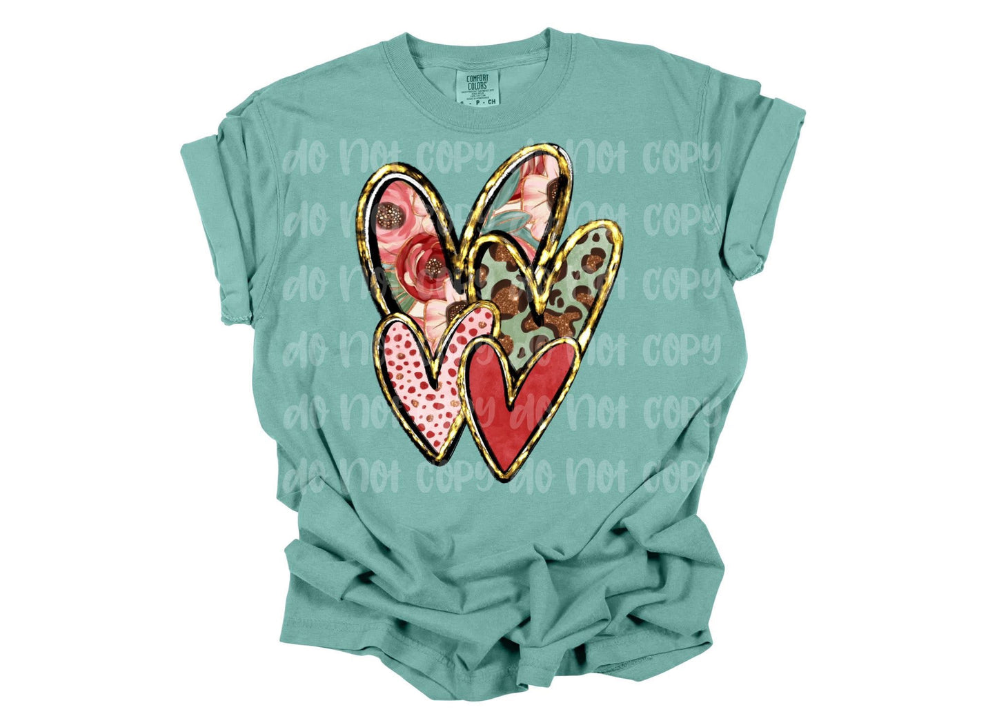 Floral Leopard Hearts