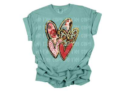 Floral Leopard Hearts