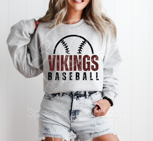 Vikings Distressed Baseball