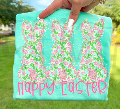 Happy Easter 3 Bunnies