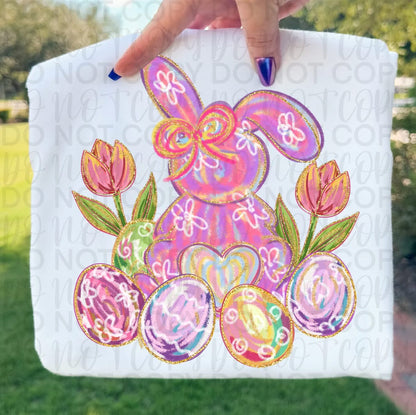Bunny with Tulips