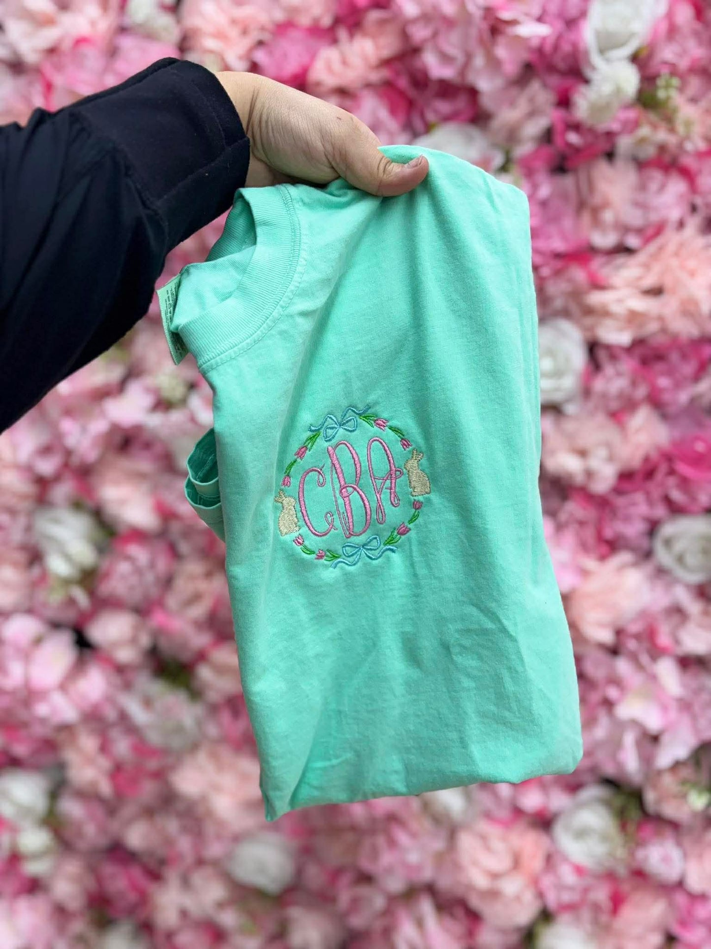 Easter Circle Embroidery Monogram