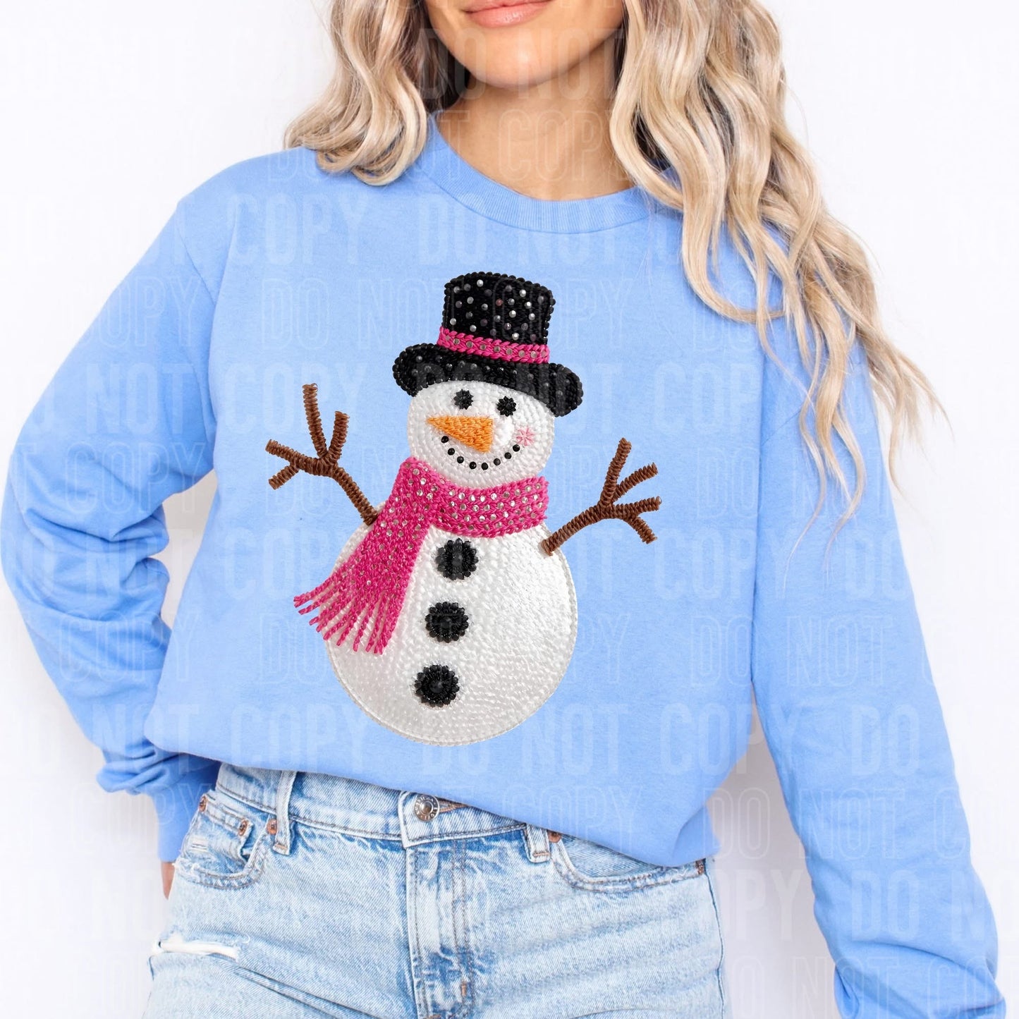 Faux Embroidery Snowman