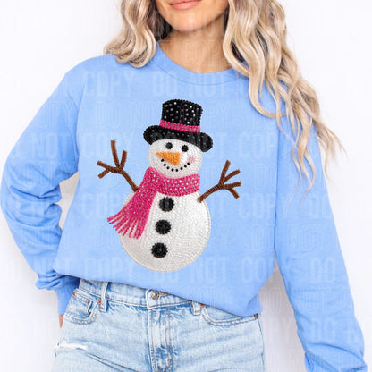 Faux Embroidery Snowman