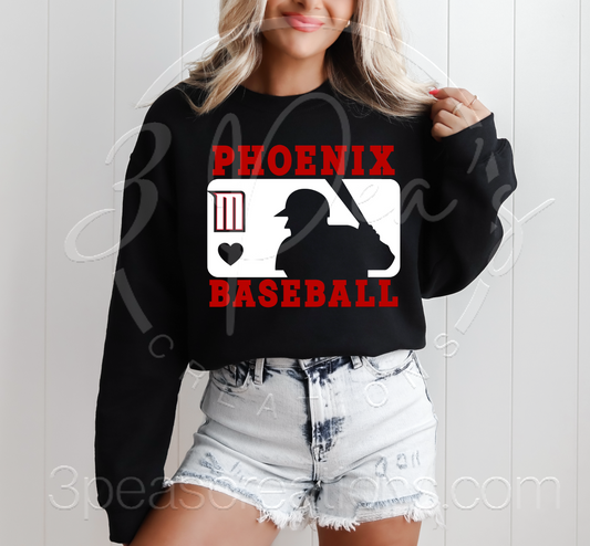 Phoenix Baseball White Silhouette