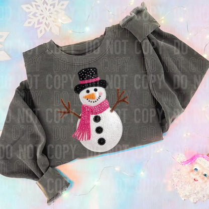 Faux Embroidery Snowman