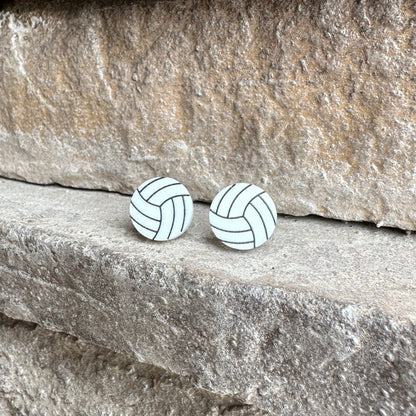 White Volleyball Studs