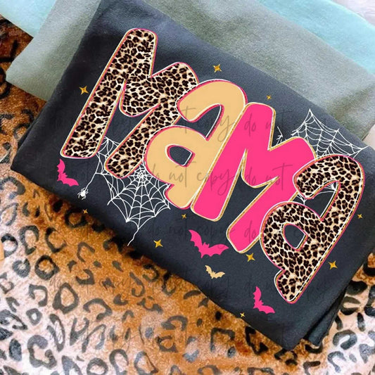 Mama Leopard Pink/Gold Font Spiderweb (SS)
