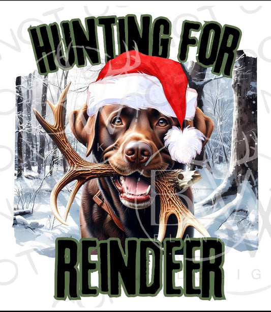 Youth Hunting For Reindeer Chocolate Lab(E)