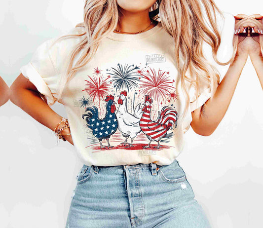 Red White Blue Rooster (E)