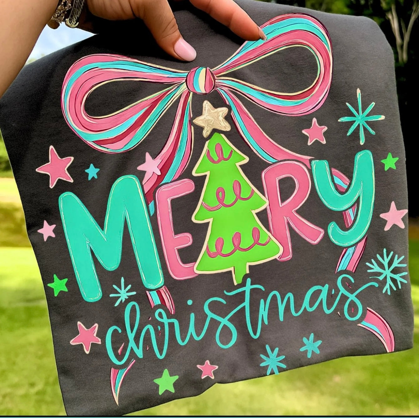 Merry Christmas Pink Bow