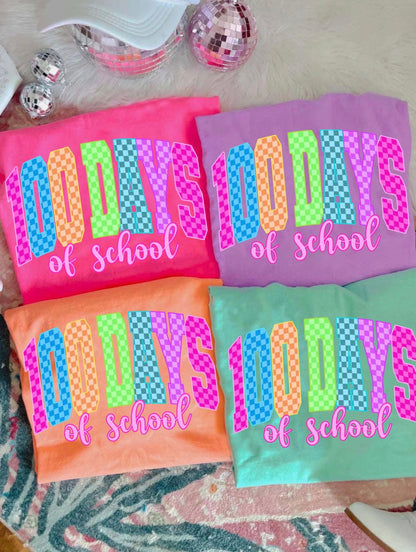 Neon Checkered 100 Days of School