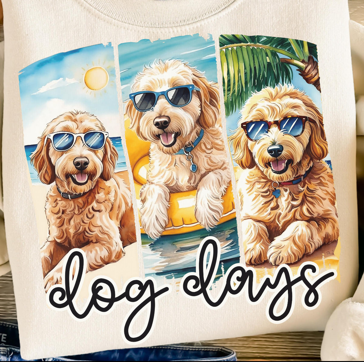 Golden-Doodle Brushstrokes Dog Days (E)