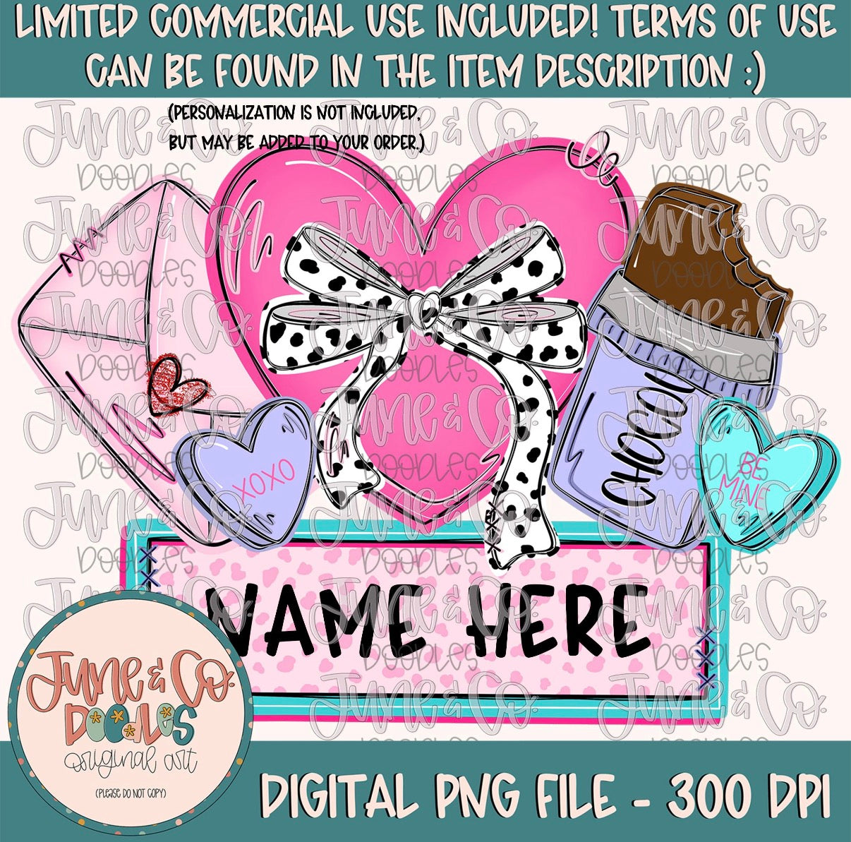 Toddler Valentine Name Plate-Girl