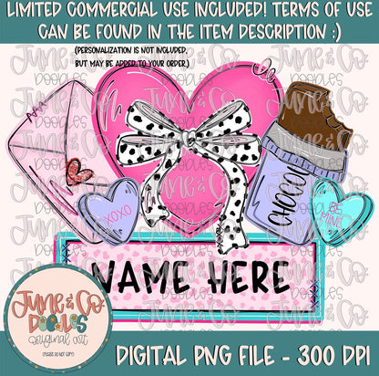 Toddler Valentine Name Plate-Girl