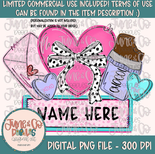 Youth Valentine Name Plate-Girls