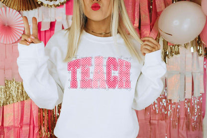 Pink Teach Checkered