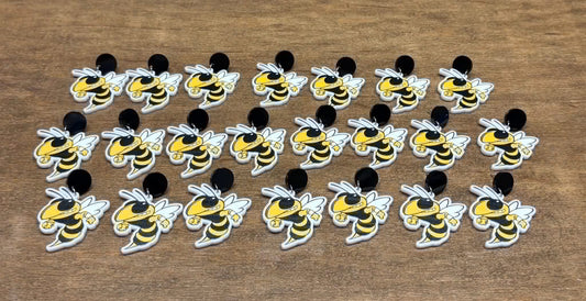 Yellow Jacket Dangle Earrings w/Beaded Topper