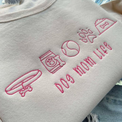 Dog Mom Life Embroidery
