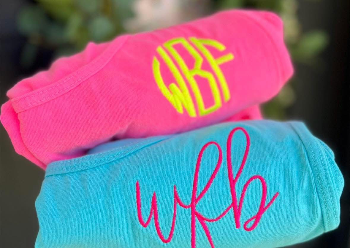 Embroidered Monogram Comfort Colors Tank