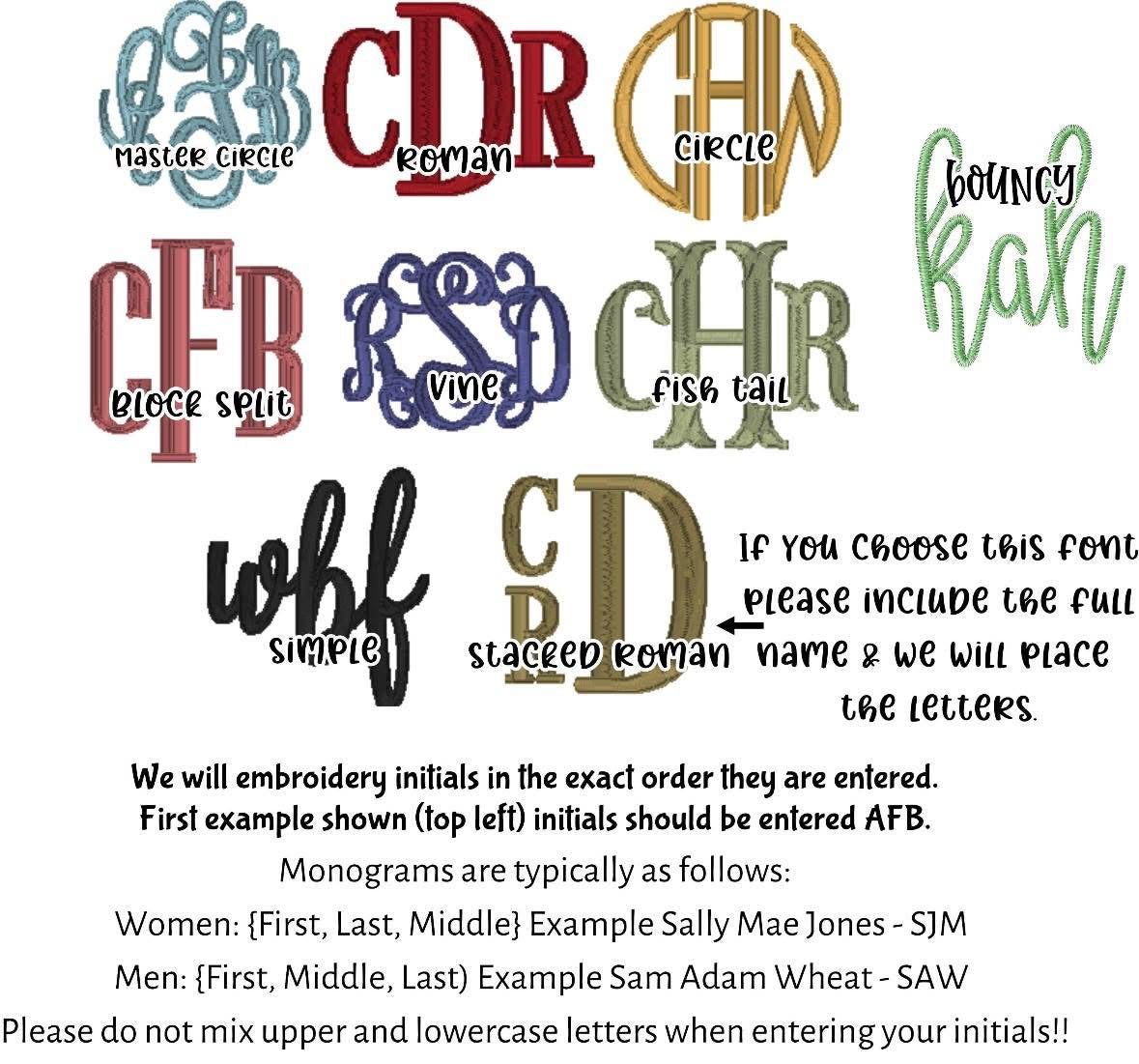 Embroidered Monogram Comfort Colors Tank
