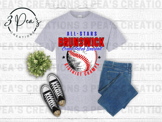 Brunswick Coach Pitch District Champs Front Only