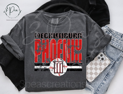 Distressed M Phoenix Baseball