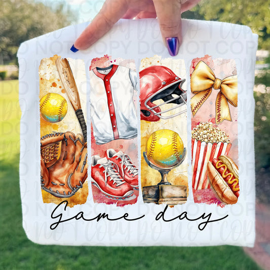 Game Day Softball Brushstrokes